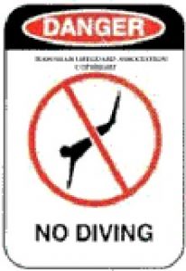 no diving