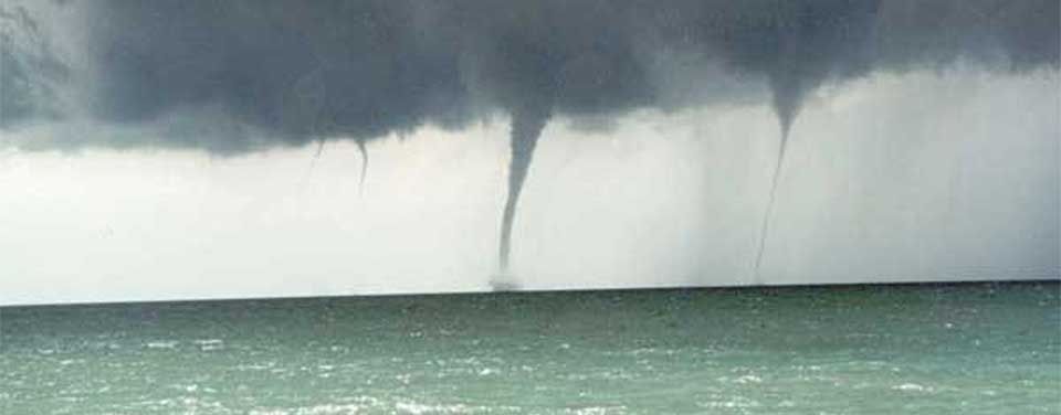 Always keep a safe distance from a waterspout. Source: National Oceanic and Atmospheric Administration (NOAA)