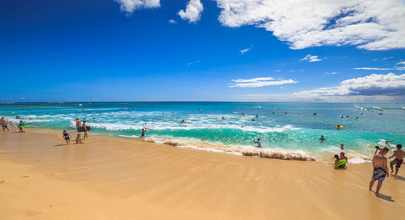 Strong currents can happen at any beach in Hawaii. Benny Marty/Shutterstock.com